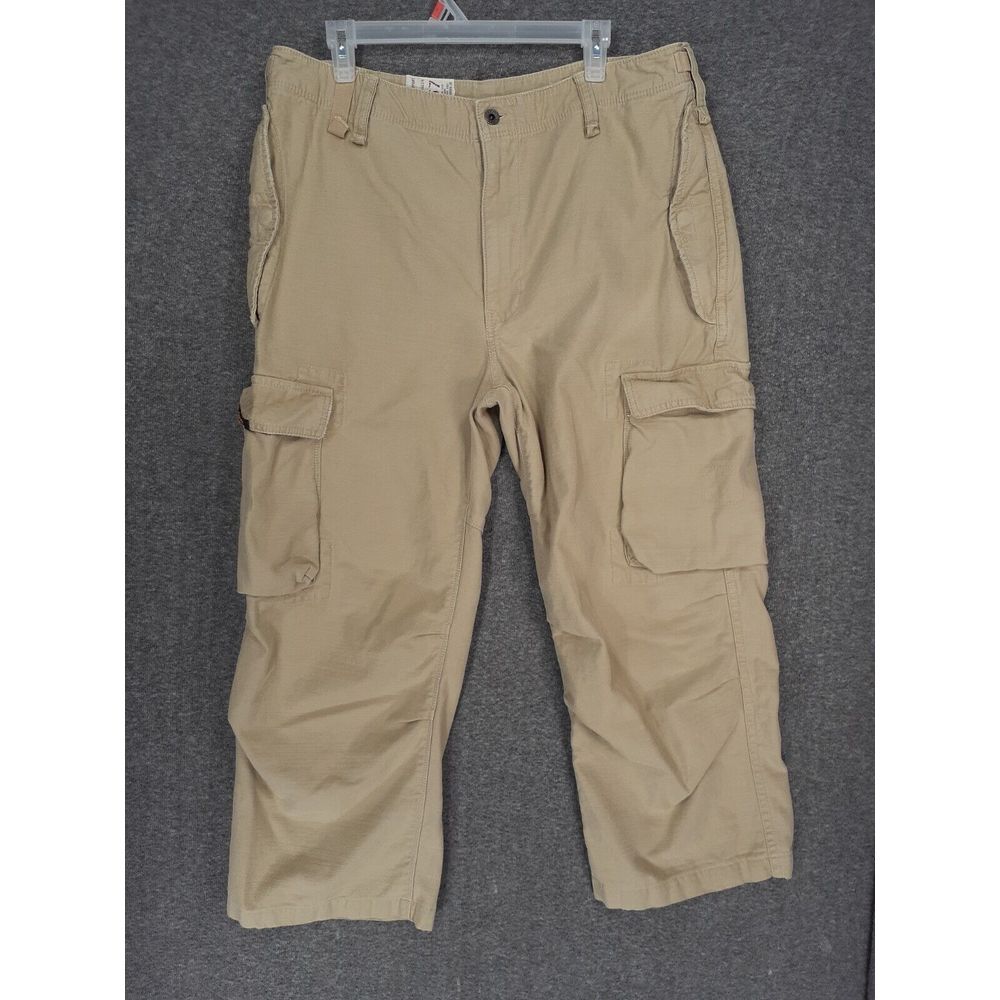 Vintage Polo Jeans Co. Baggy Cargo Pants Mens (fits 36x29) beige skater Wide leg